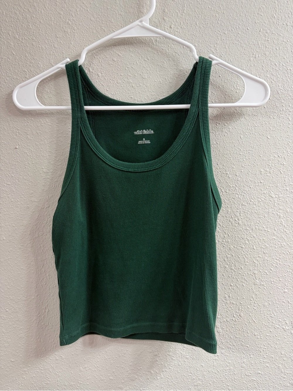 wild fable Dark Green Ribbed Scoop Tank